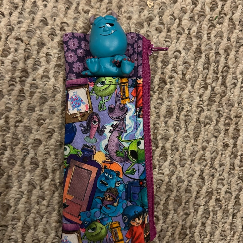 Monsters Inc. Themed Pencil Case with Blue Character Topper Pen